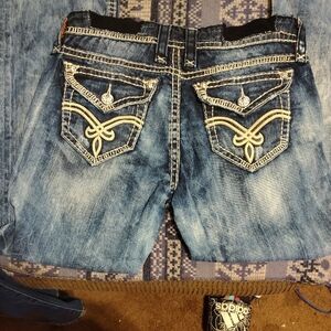 Rock Revival Jeans with Embroidered Pockets